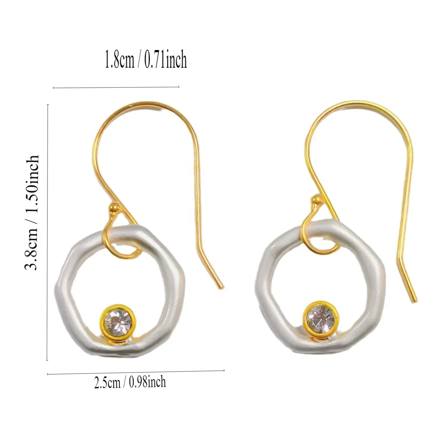 Pendientes Vintage de Oro y Plata con Circonitas