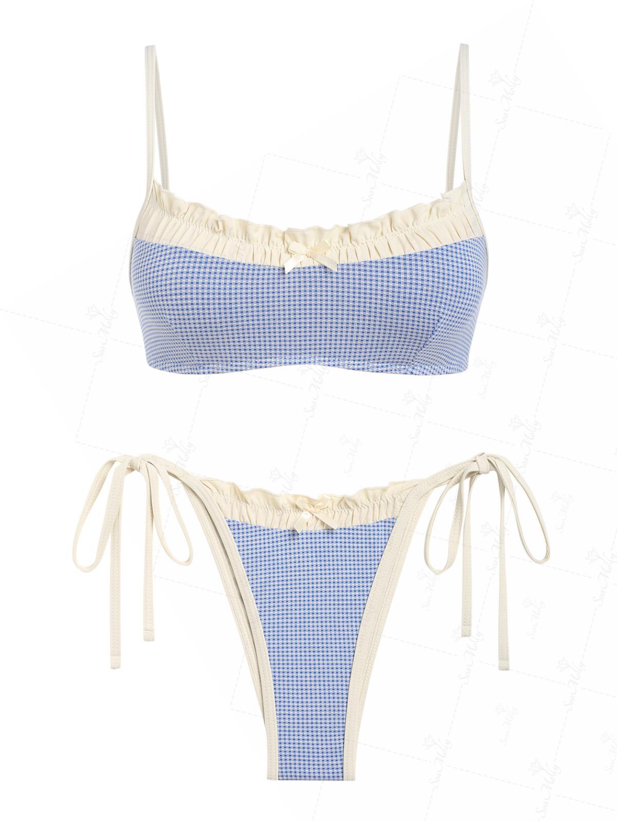 Siena | Conjunto de bikini vintage de cuadros que abraza tu figura