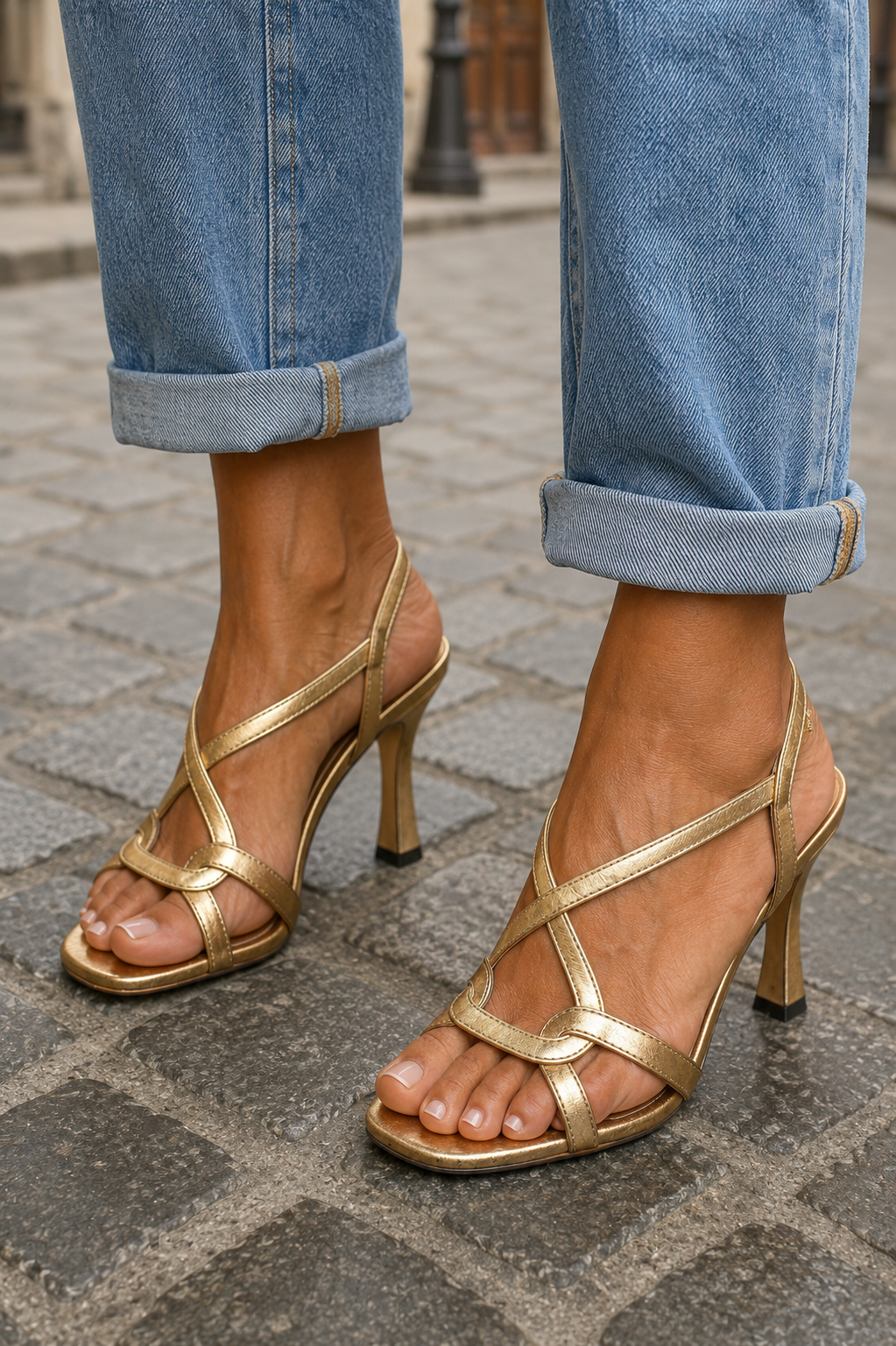 Elisabetta | Sandalias Doradas para un Verano Encantador