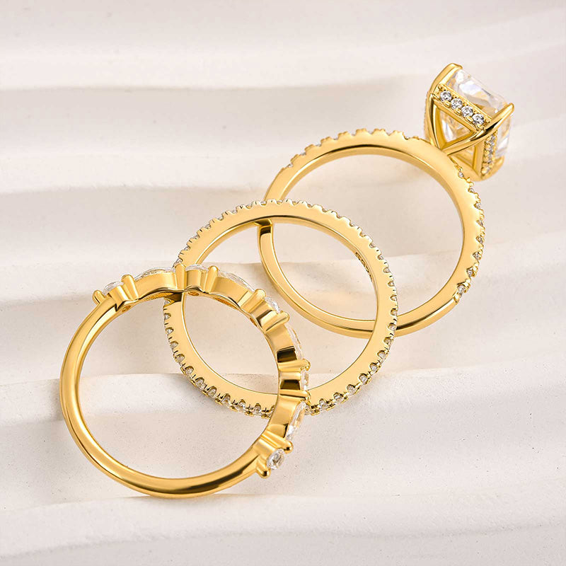 Juego de 3 anillos de boda Jaily | Oro