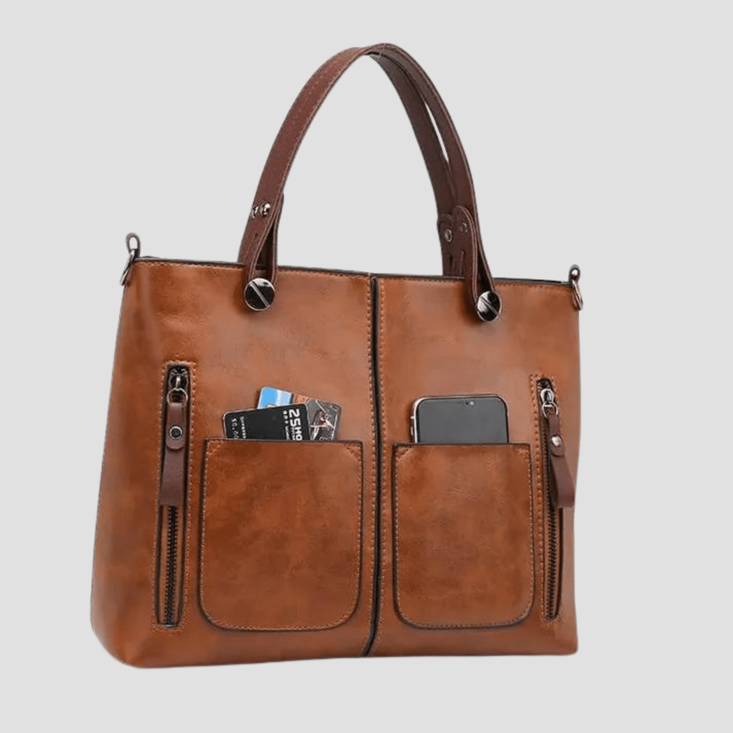 Bolso de hombro de cuero vintage elegante