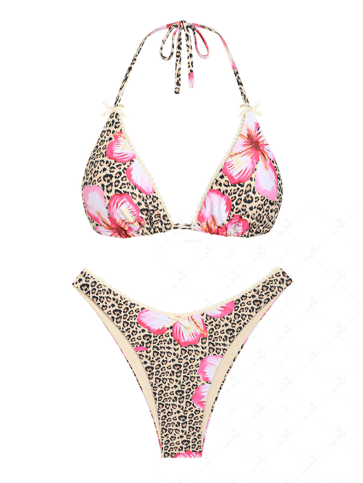 Iris | Conjunto de bikini atrevido con estampado floral de leopardo