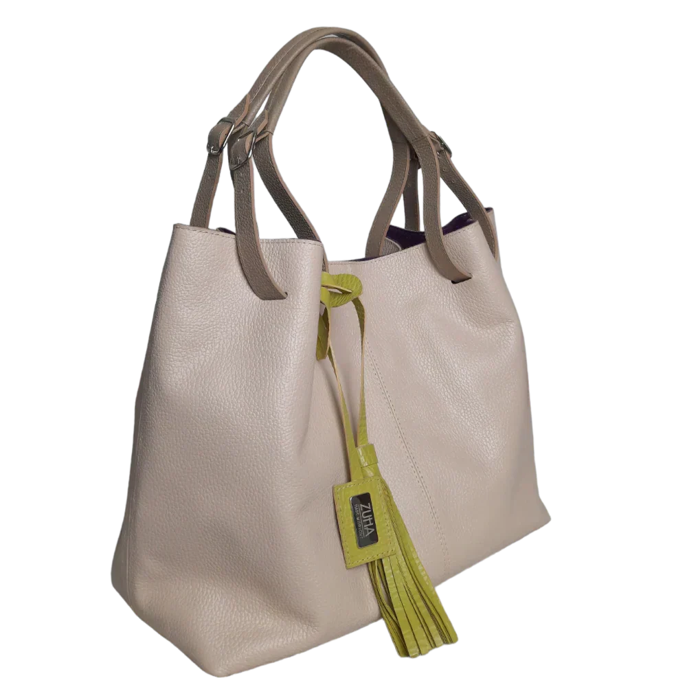Bolso de mano de cuero Adelle Nude para mujeres