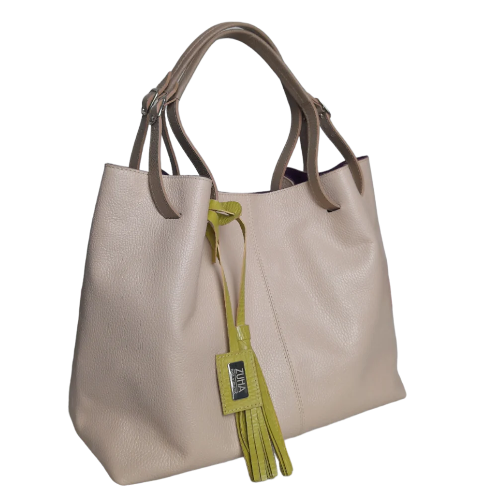 Bolso de mano de cuero Adelle Nude para mujeres