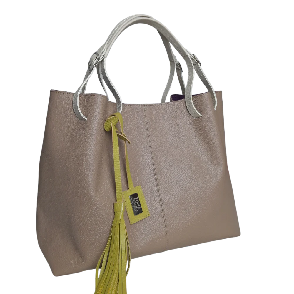 Bolso de mano Adelle Taupe para mujer de cuero