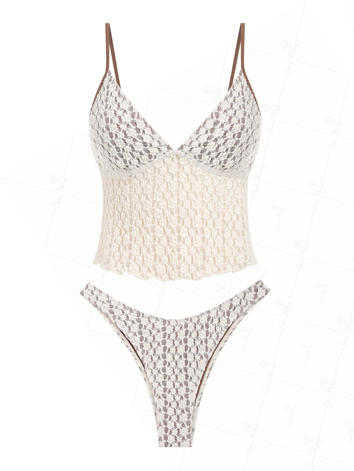 Zahara | Conjunto de bikini con bordado de encaje