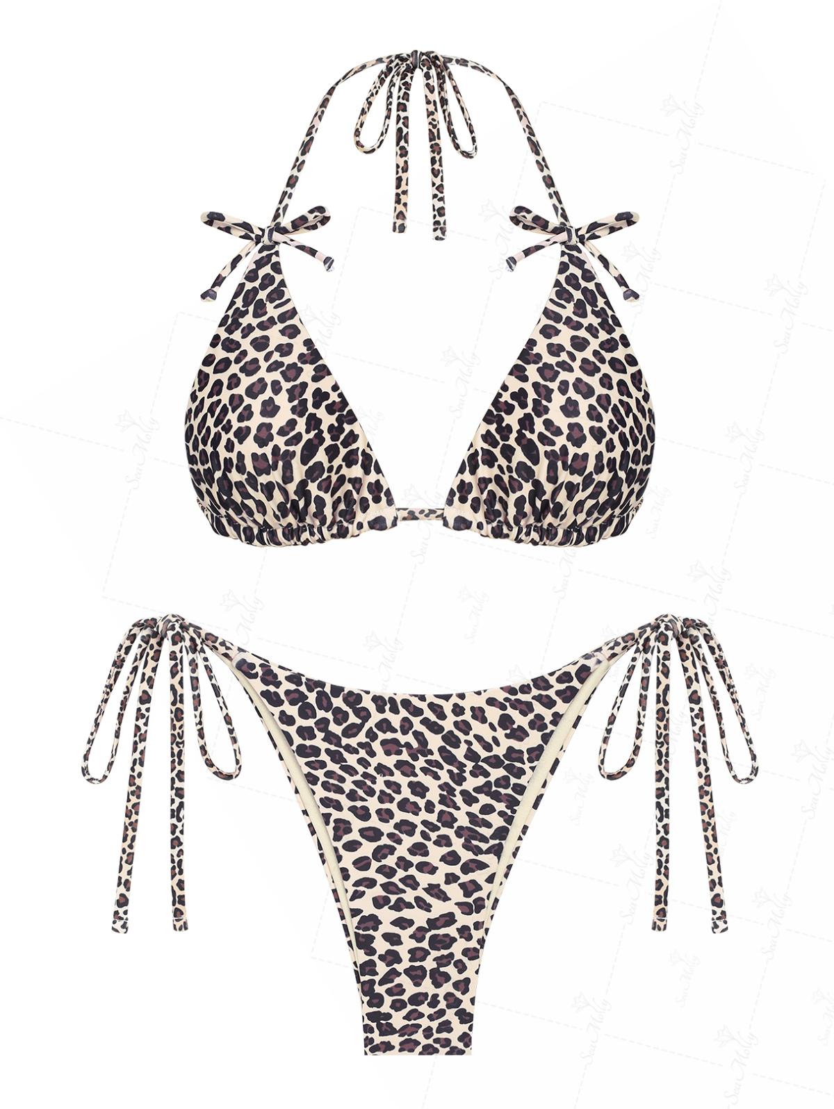 Lola | Conjunto bikini reversible con estampado de leopardo