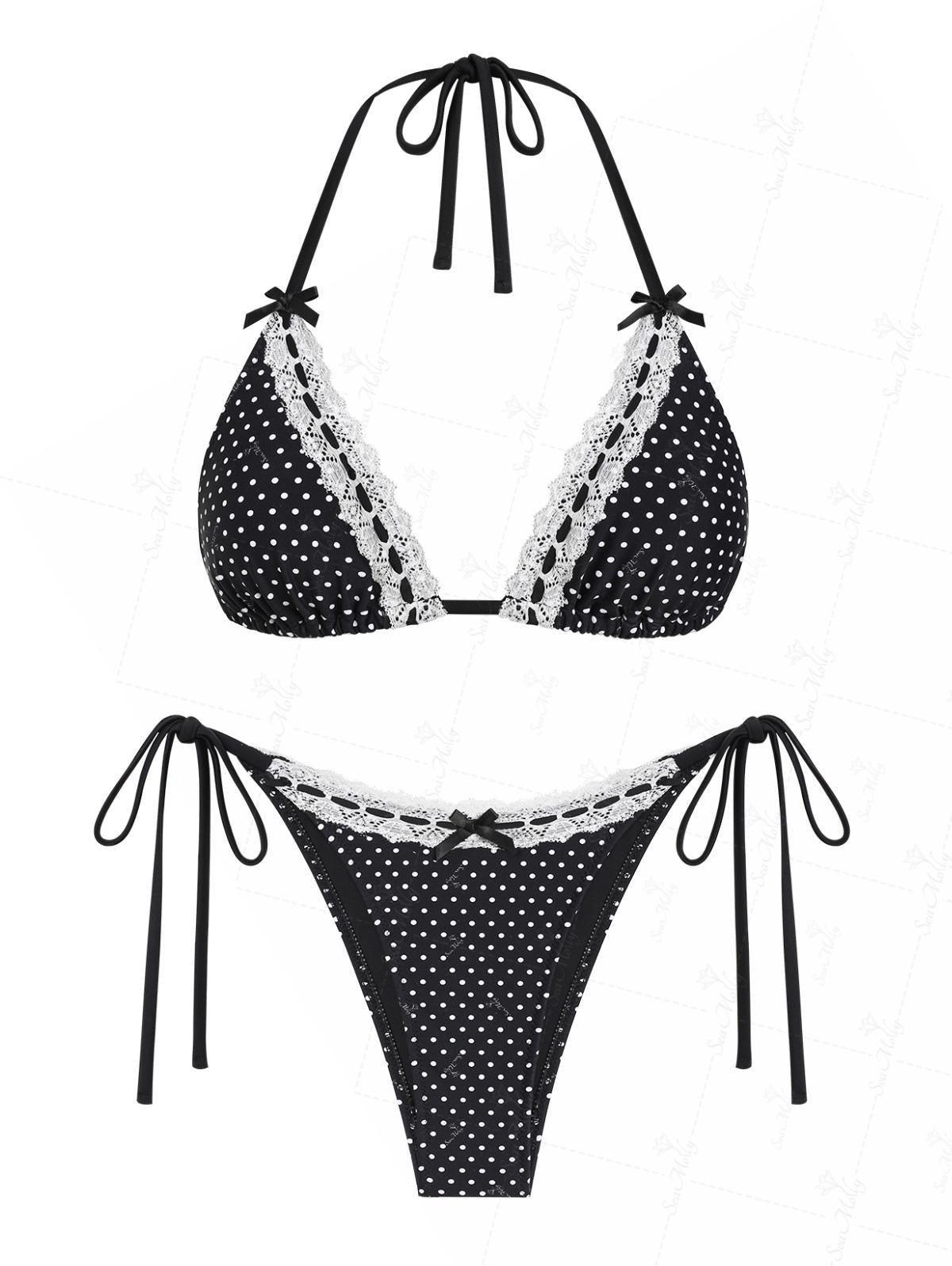 Claudia | Conjunto de bikini vintage con estampado de lunares