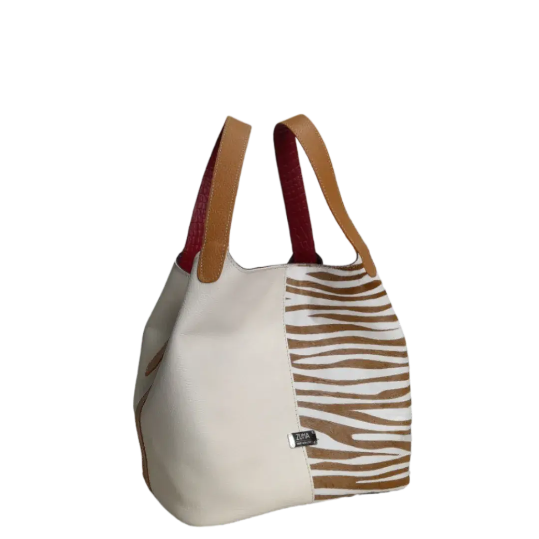 Bolso de Cuero de Cebra Eva para Mujeres x Talk