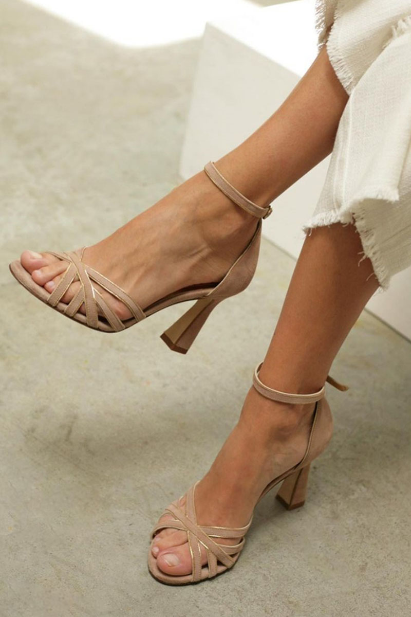 Elviera™ | Sandalias patchwork de punta redonda y tacón fino