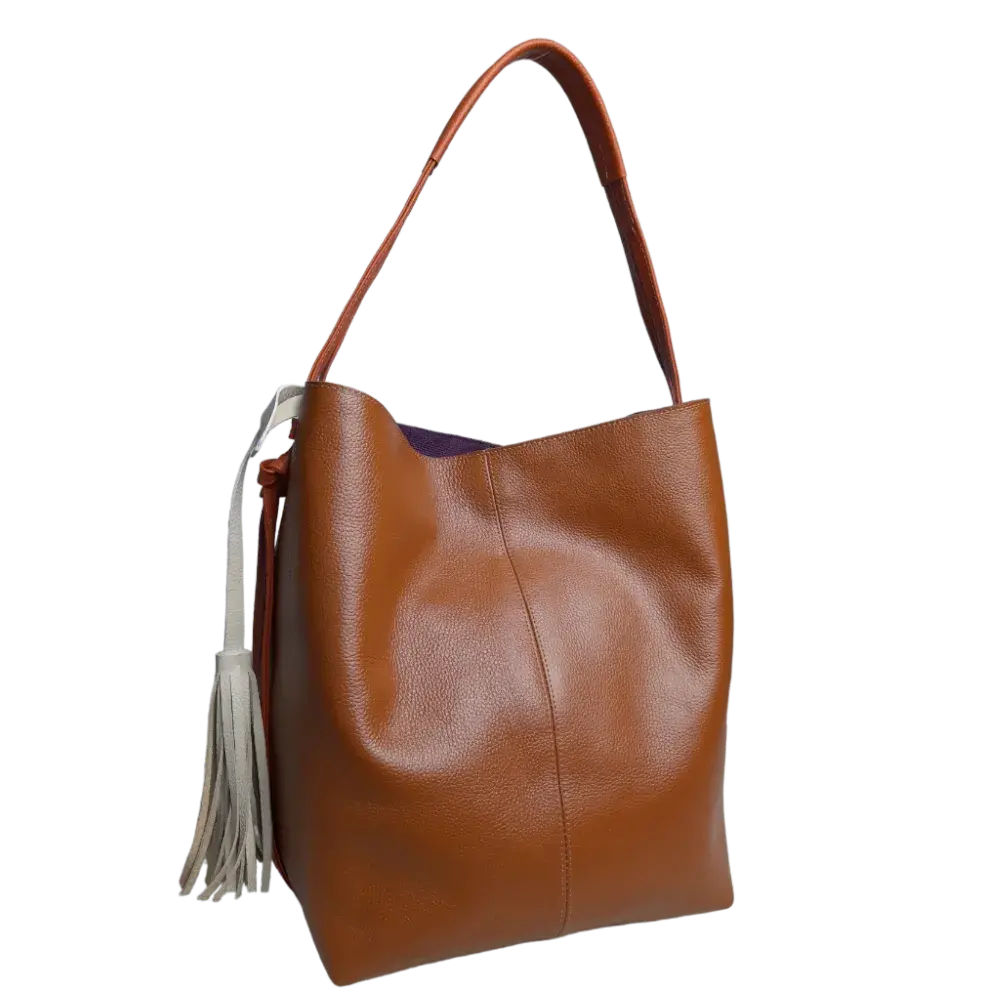 Grace Miel Bolso de Cuero para Mujer