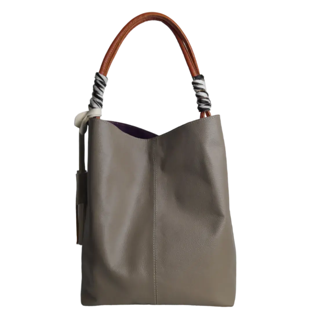 Leah Taupe Damen Leder Tasche