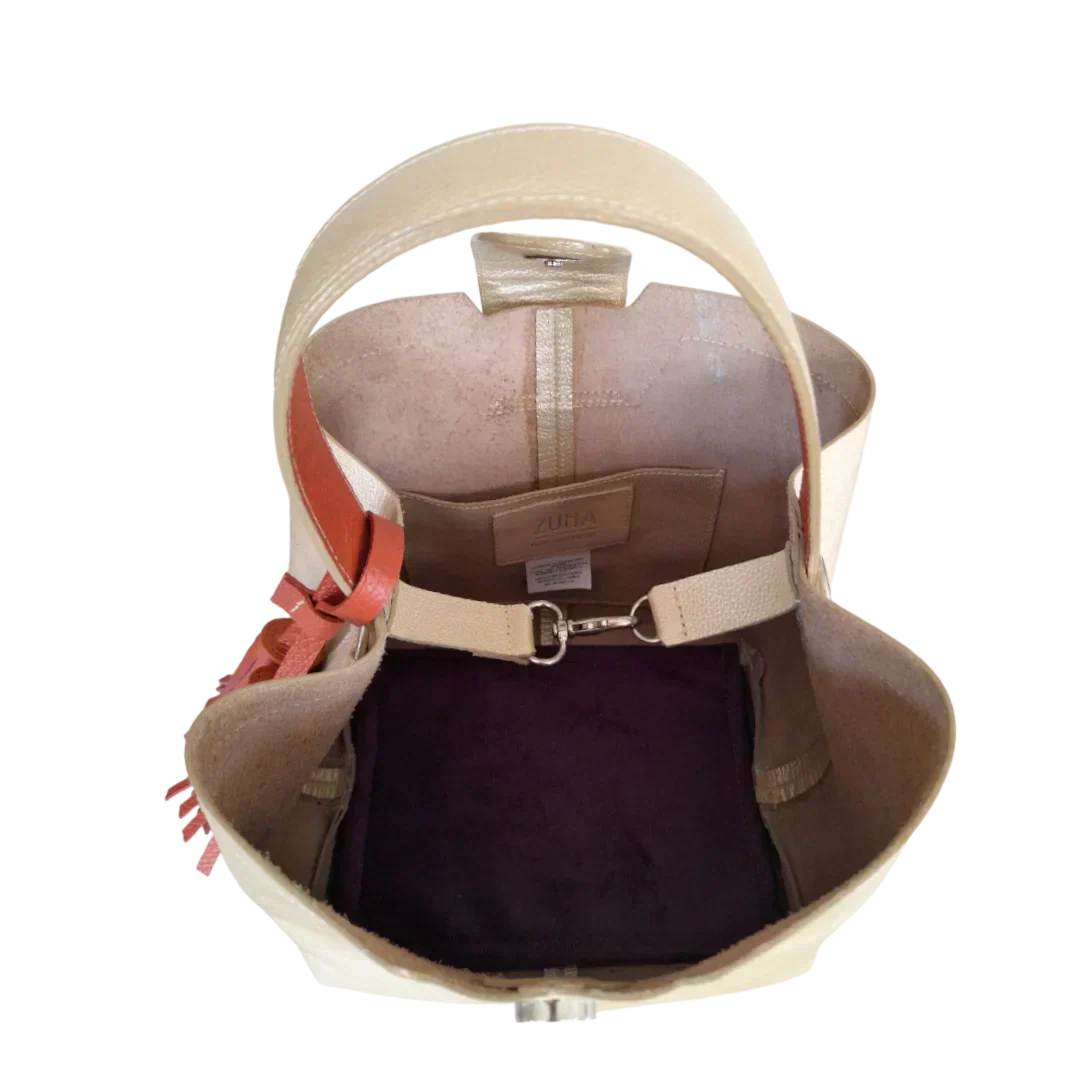 Bolso de mano de cuero pequeño Lucia Gold para mujeres