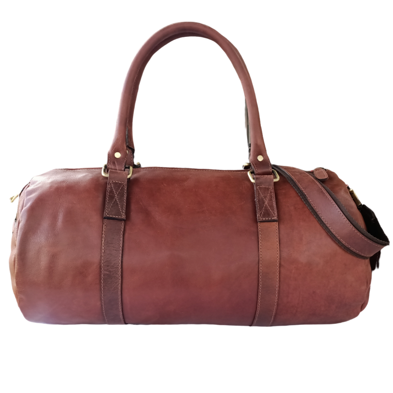 Bolso de viaje de cuero marrón