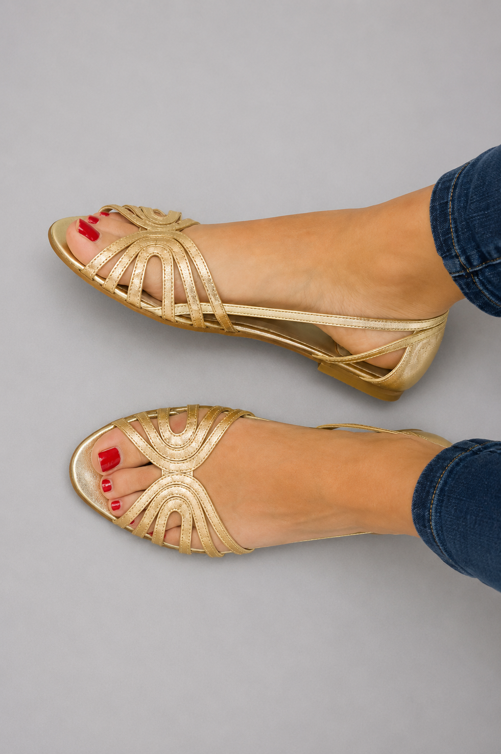 Eleonora | Sandalias Doradas Brillo de Verano