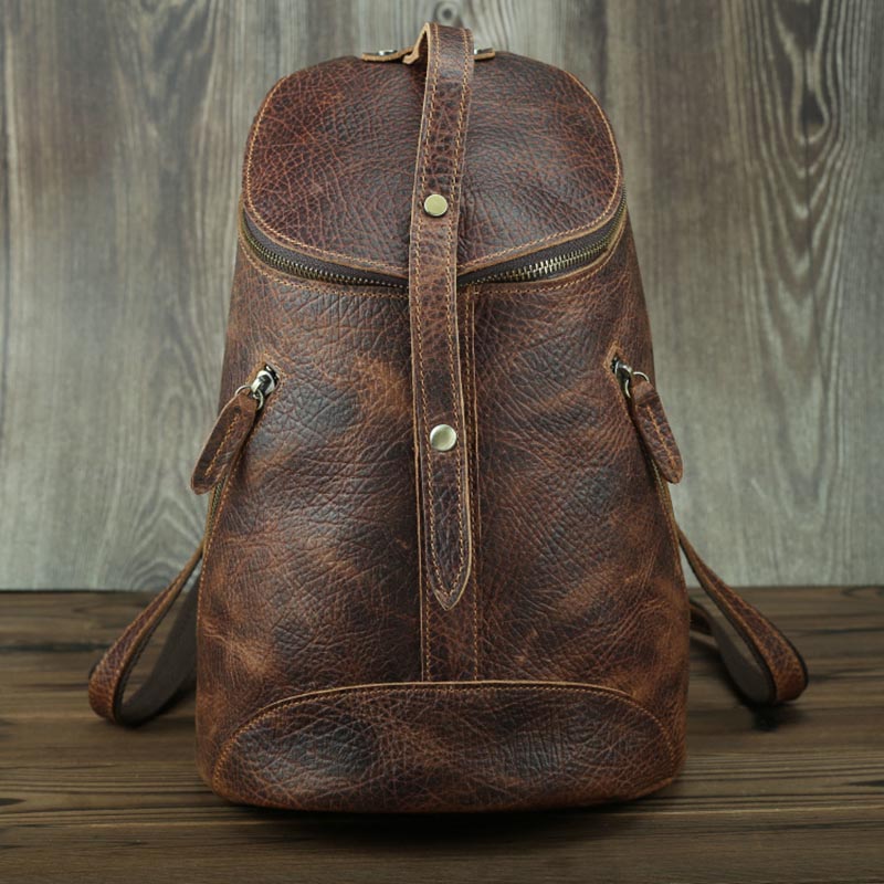 Mochila de Cuero Retro para la Universidad