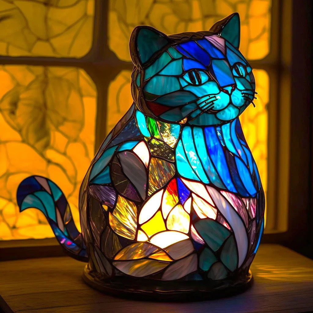 Nala | Lámpara mágica para gatos de vidrio colorido