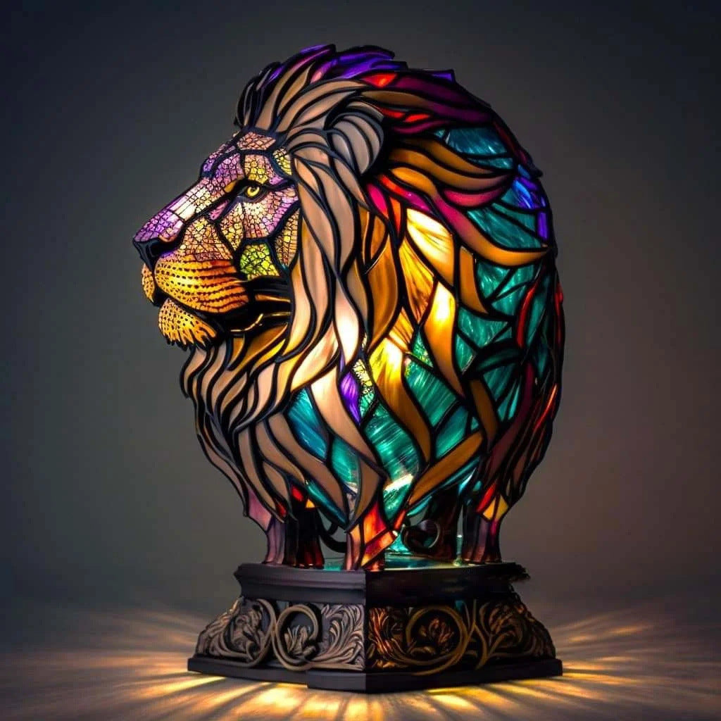 Simba | Lampada leone Magisk in vetro colorato