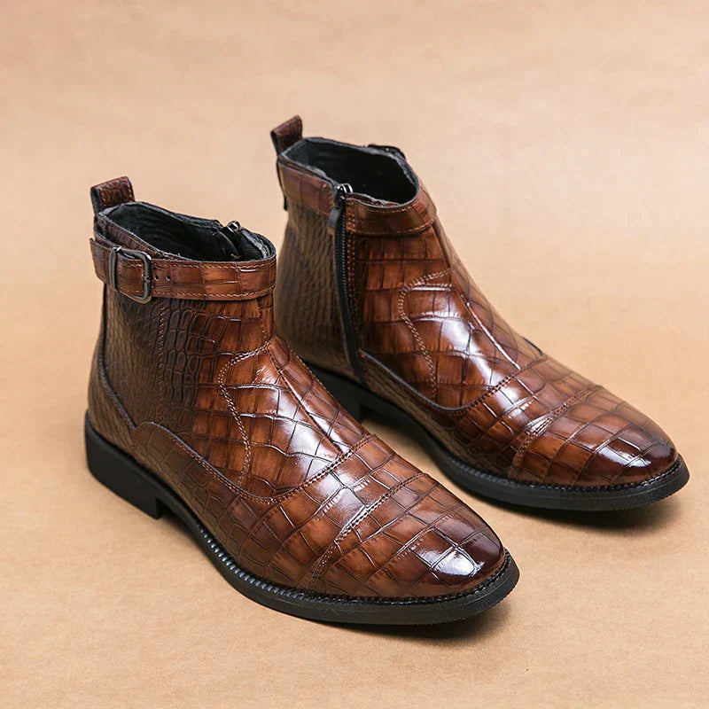 Dylan | Botines con Hebilla de Cuero Sintético