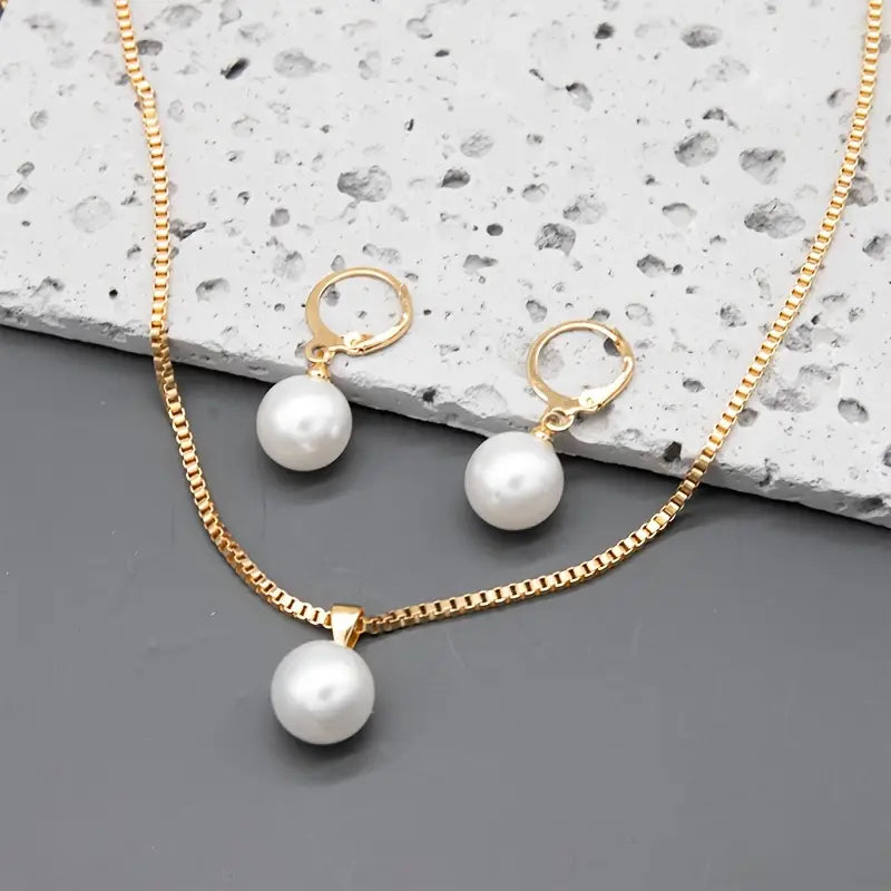 Conjunto de joyas Golden Grace Pearl | Oro