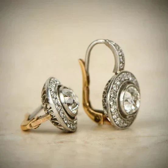 Pendientes de plata vintage con zirconia